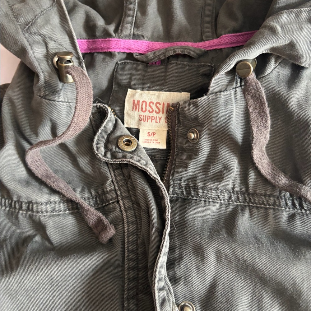 Mossimo Supply Co. Gray Hooded Jacket - Picture 2 of 5